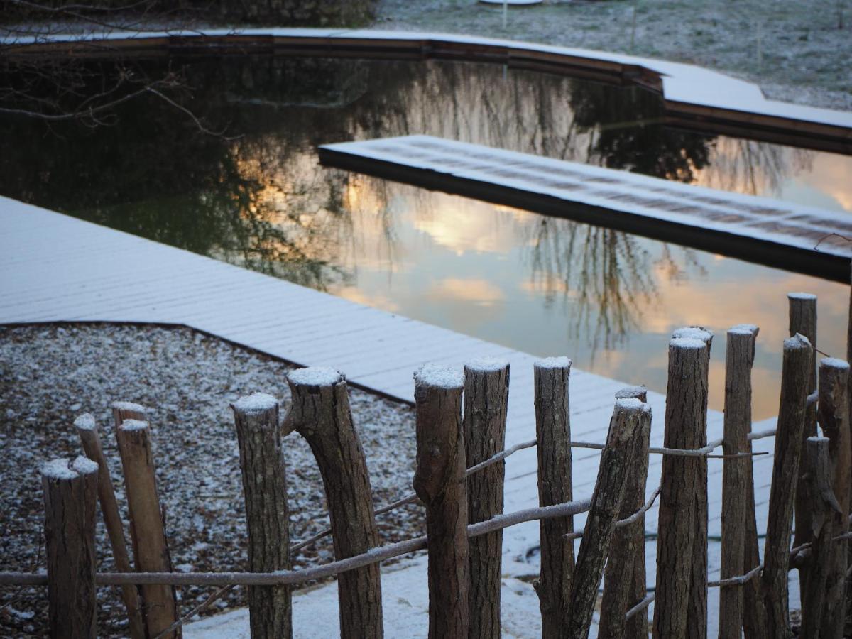 Maison Terre Les Cabanes De Fallot - Sauna Bain-Froid Piscine Naturelle L'isle-Bouzon Extérieur photo