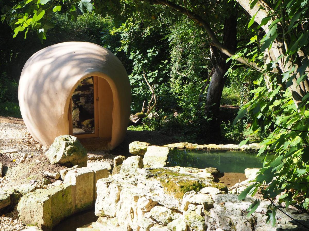 Maison Terre Les Cabanes De Fallot - Sauna Bain-Froid Piscine Naturelle L'isle-Bouzon Extérieur photo