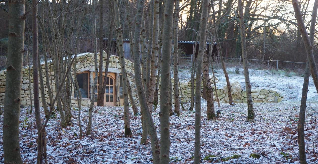 Maison Terre Les Cabanes De Fallot - Sauna Bain-Froid Piscine Naturelle L'isle-Bouzon Extérieur photo